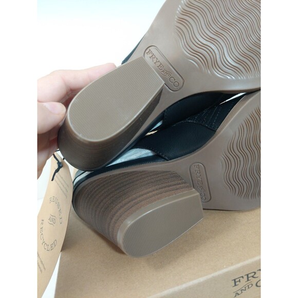 Frye and Co. Women's Size 6.5 Gianella Heeled Sandals 6.5M Black Open Heel Toe - Picture 9 of 14